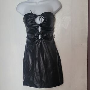 Princess Polly Black Strapless Tie Front Bustier Dress